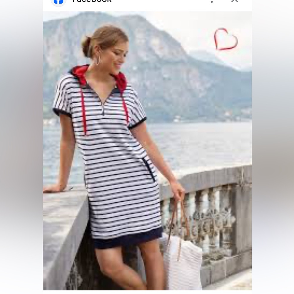 Ralph Lauren Active Navy Blue and White Striped Active dress!